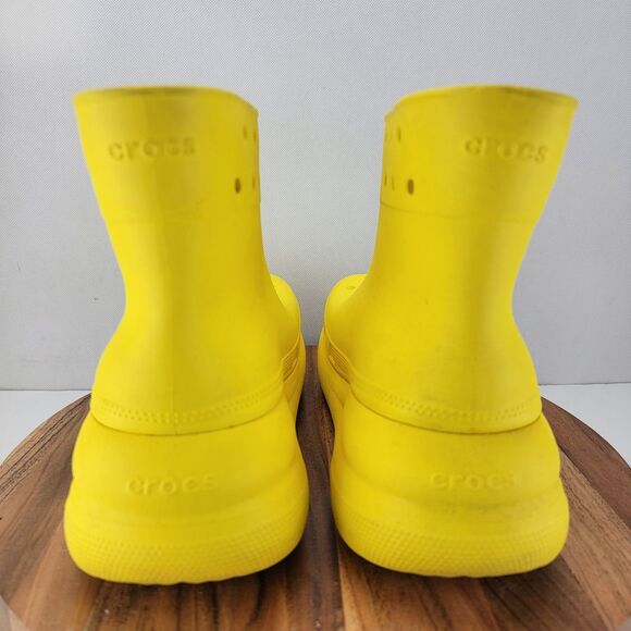 Crocs Mens 5 / Womens 7 Yellow Crush Rain Platform Boots 207946 - Picture 4 of 8